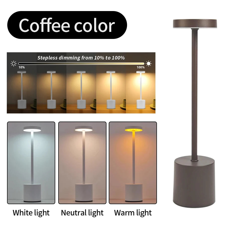 Simple Touch Sensor LED Table Lamp – Rechargeable & Elegant