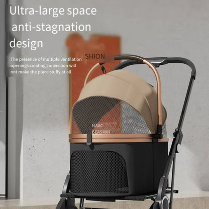 PetGo EasyFold – Lightweight Foldable Stroller with Detachable Bags