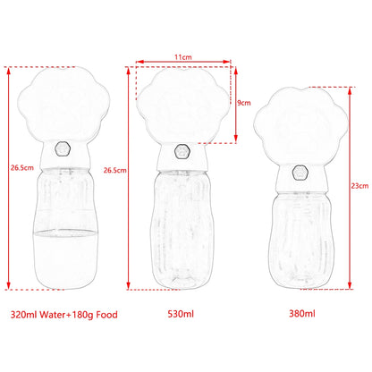 2-in-1 Portable Dog Water Bottle with Food Container